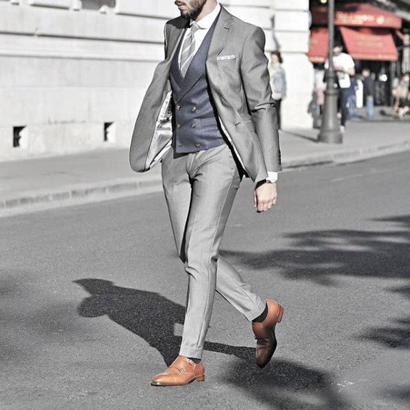 How The Best Dressed Men Wear Grey Shirts & Brown Shoes | Soxy
