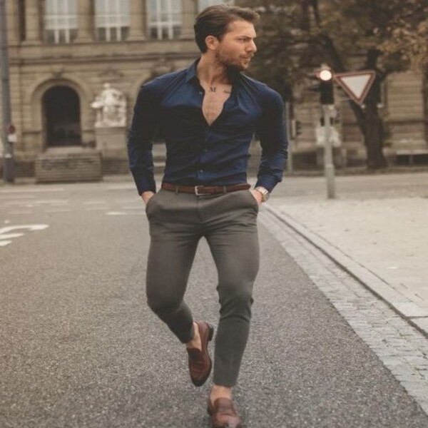 How to Wear Grey Pants with Brown Shoes 23