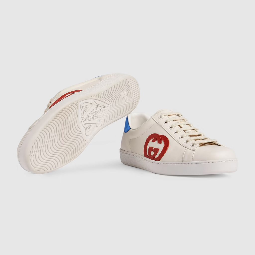 Gucci Men’s Ace Sneaker with Interlocking G in White Leather
