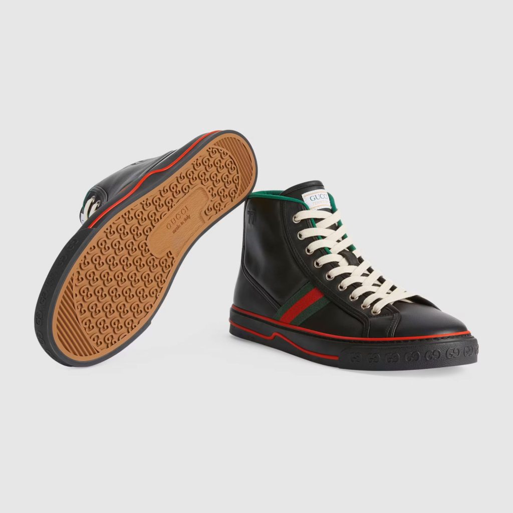 Gucci Men’s High-Top Ace Sneaker in Black Leather