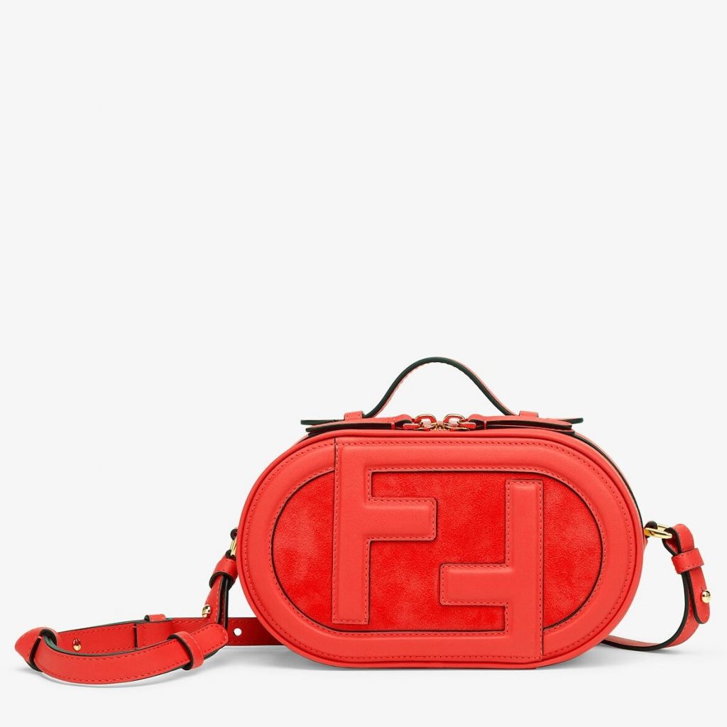 Fendi Mini Red Leather Designer Camera Bag