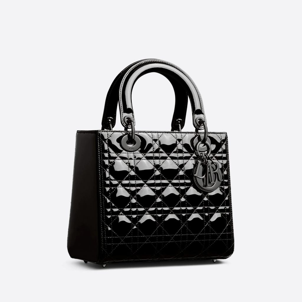Medium Lady Dior Bag in Black Ultra Glossy Patent Cannage Calfskin