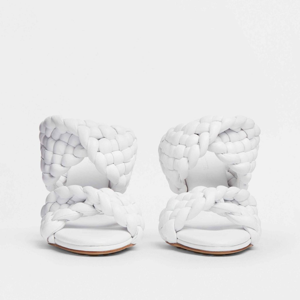 Bottega Veneta Curve Sandals in Optic White