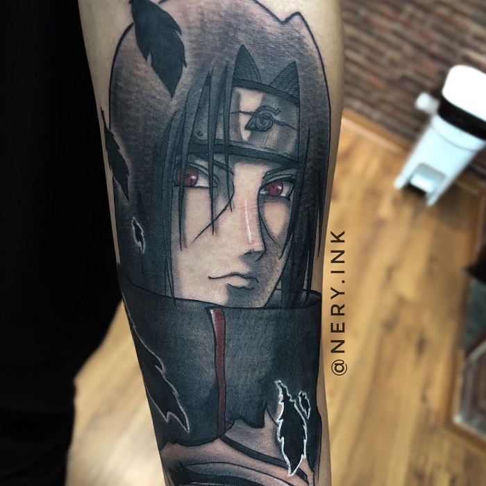 Tattoo Itachi Uchiha temporary  Naruto tattoo Red ink tattoos Cool  tattoos for guys