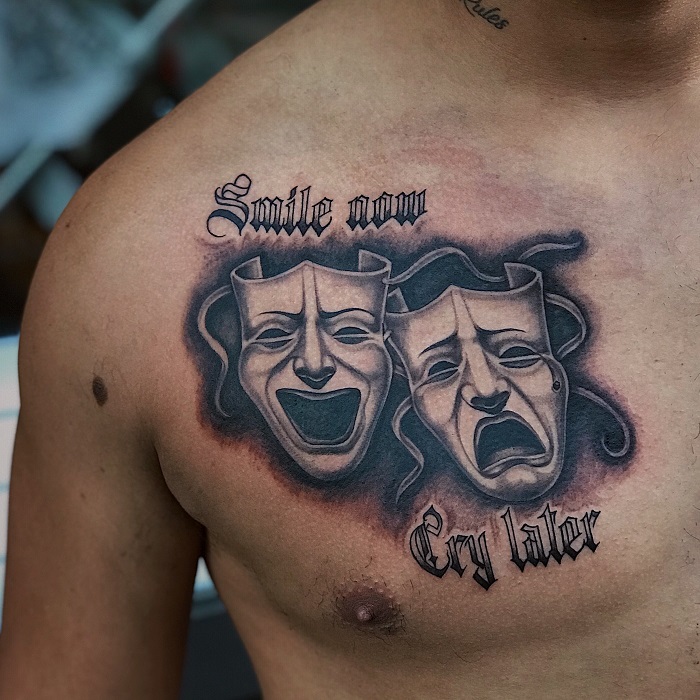 Laugh Now Cry Later Tattoo Design