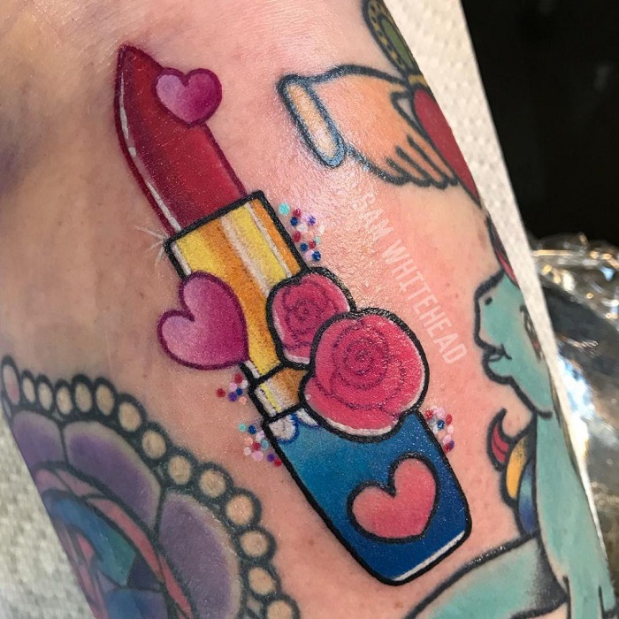 lipstick makeup tattoo designs