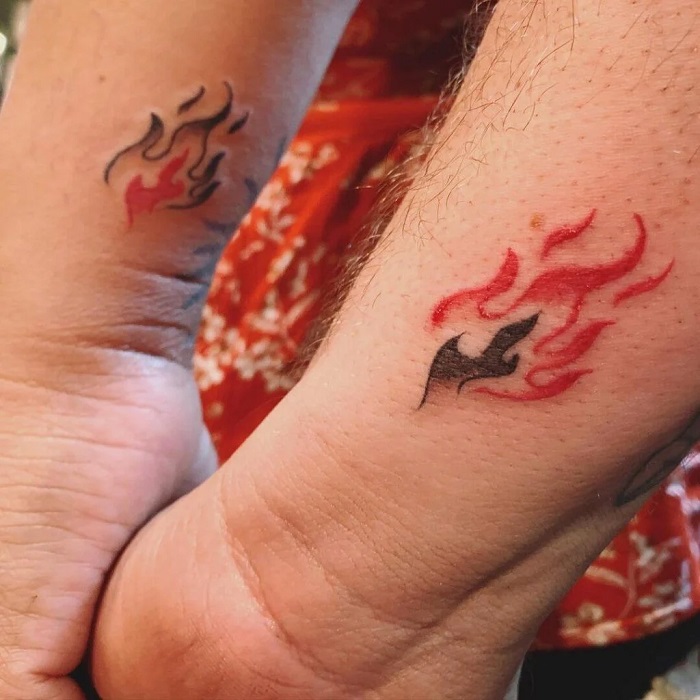 couple twin flame tattoo stteresaofavilasculpture