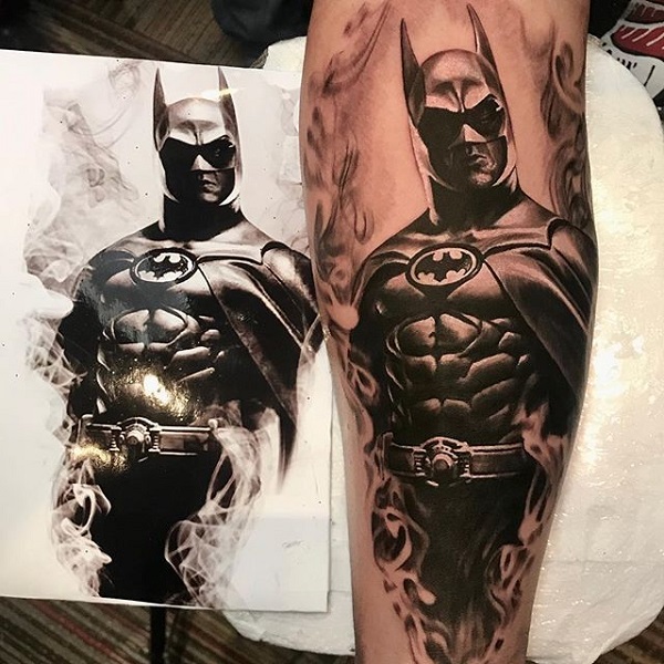 My finished Batman tattoo halfsleeve done by Mike Riina at Eclectic Art  in Lansing MI xpost rtattoos  rbatman
