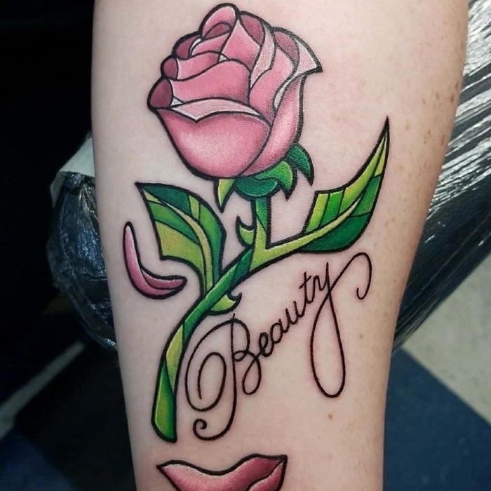 beauty and the beast rose tattoo ideas