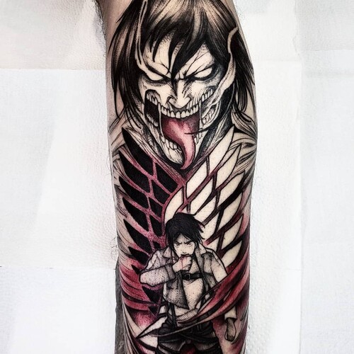 Buy Anime Cosplay Attack on Titan Shingeki no Kyojin Logo Temporary Tattoo  Waterproof Sticker Body Art Toy A Online at desertcartINDIA