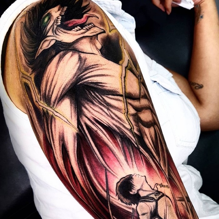 Attack On Titan Leg Sleeve Tattoo Start  rattackontitan