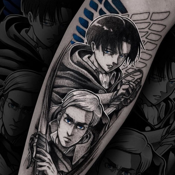 Levi Tattoo  is Beautiful Excellent Tattoo dougtattoo  Follow  me and Tag your Otaku Friends to the best Anime Tattoo account 