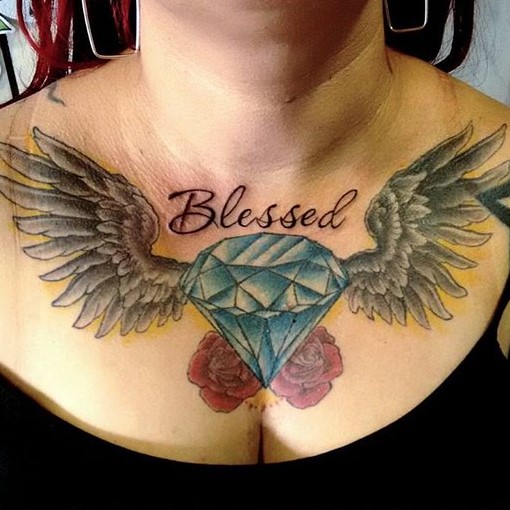 blessed tattoos with wings