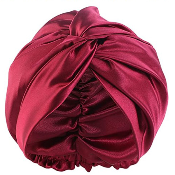 CDQYA Imitation Hair Cap for Sleeping Silk Night Hat Knotted Bonnet Confinement Haircaring Turban