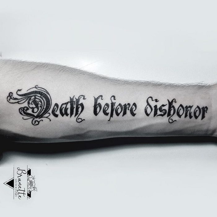 Death Before Dishonour  Samurai Quote In Japanese Writing For Tattoo   Yorozuya