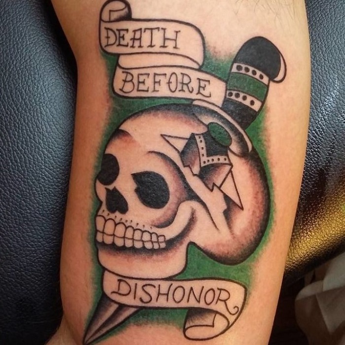 death before dishonor skull tattoo designs