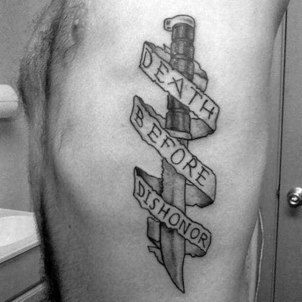 Death Before Dishonor Head Tattoo