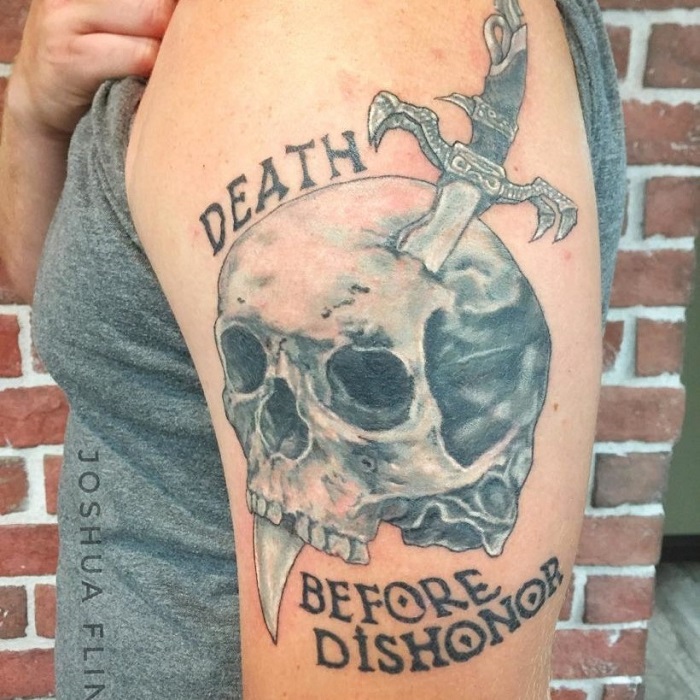 death before dishonor skull tattoo designs