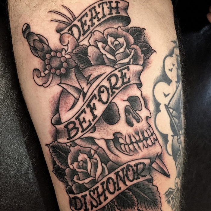 death before dishonor skull tattoo designs