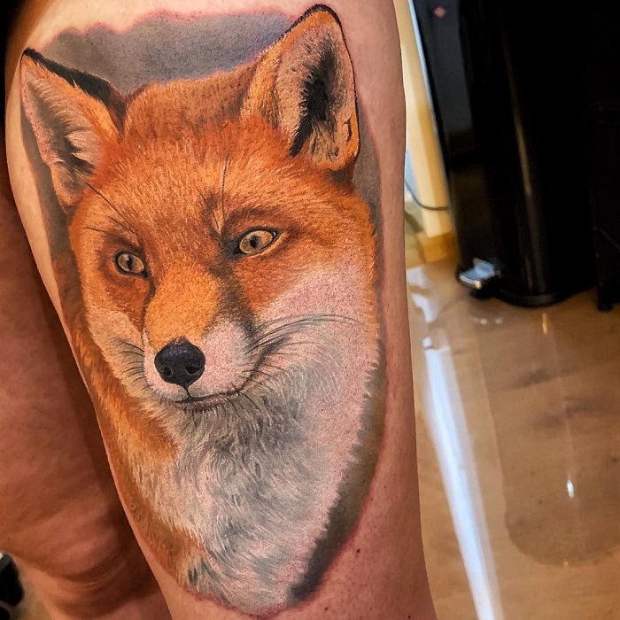 Mystic Eye Tattoo  Tattoos  Animal  Realistic fox black and grey