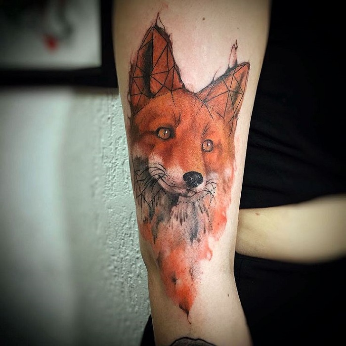 Fox Animal Realistic Disposable Color Tattoo Sticker - Temu