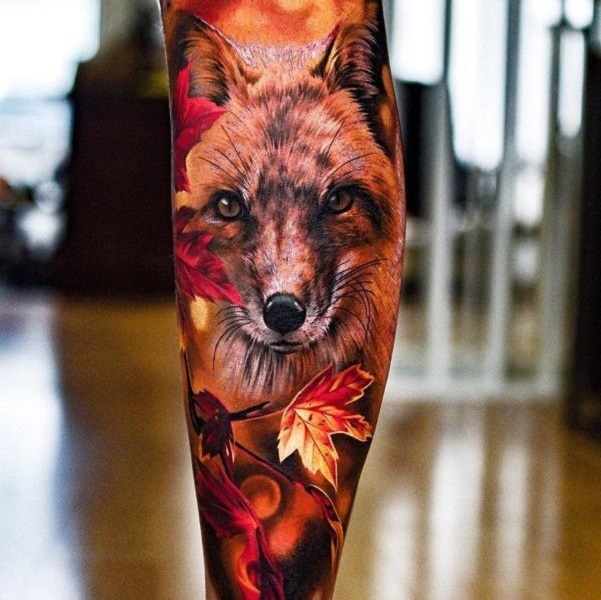 Forearm Geometric Fox tattoo at theYoucom