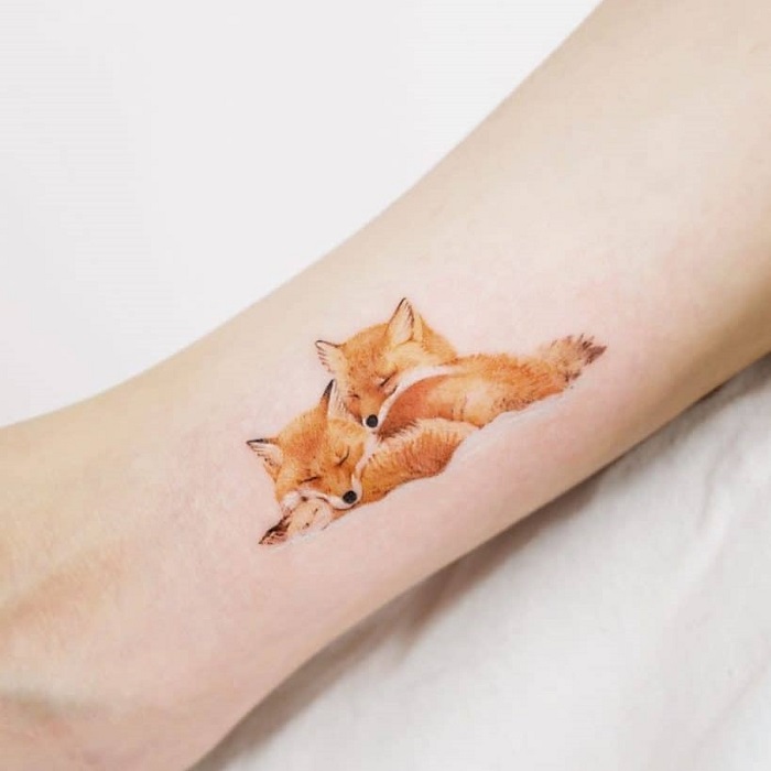 Tiny fox tattoo done last week by me Olivia Hartranft at Witch City Ink  Salem MA  rtattoo