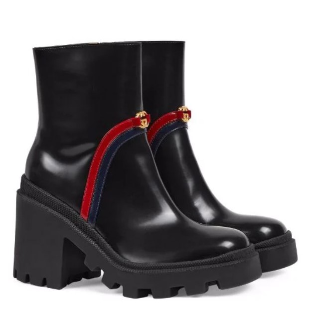 Gucci Web Stripe 85mm ankle boots