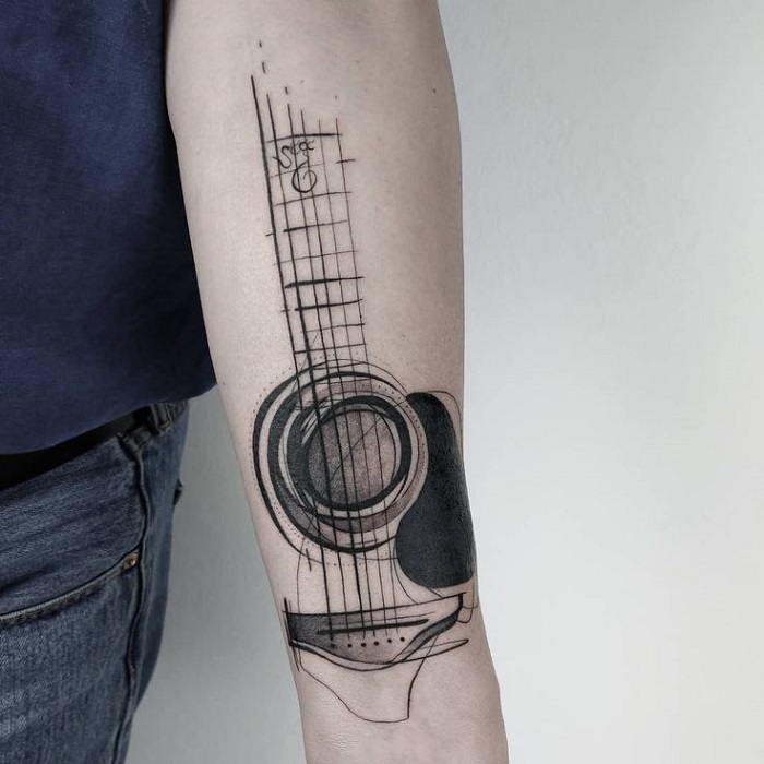 The Best Meaningful Small Guitar Tattoo