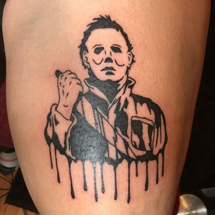 Michael Myers half sleeve by Bob Tyrrell TattooNOW