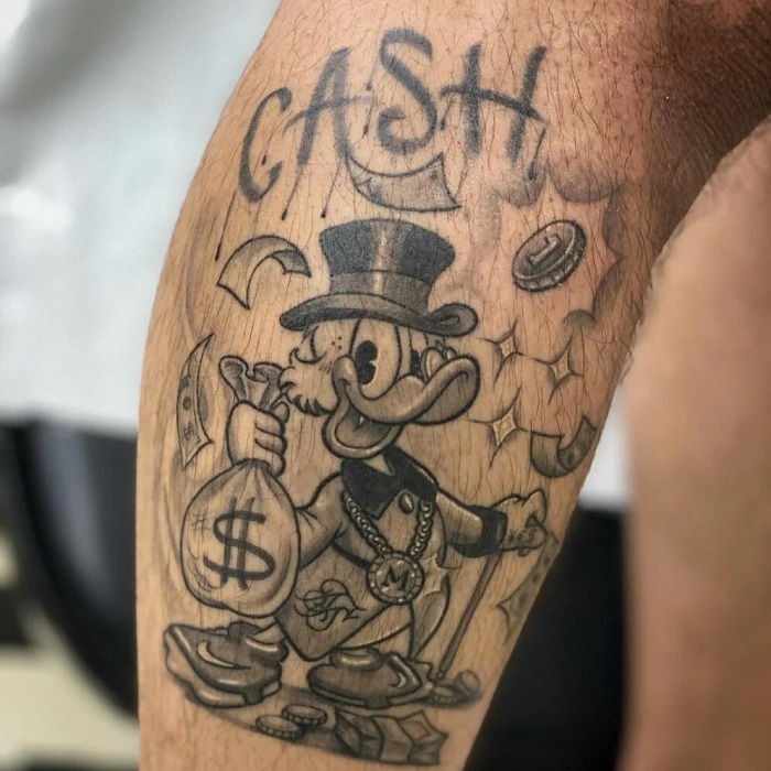 Discover 63+ donald duck money tattoo best in.cdgdbentre