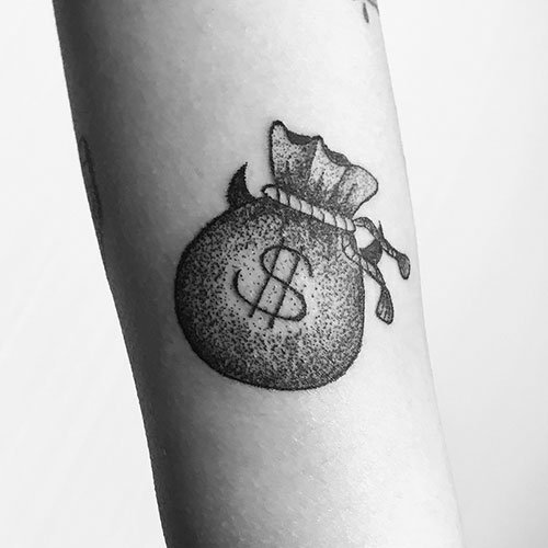 money bag tattoo stencil