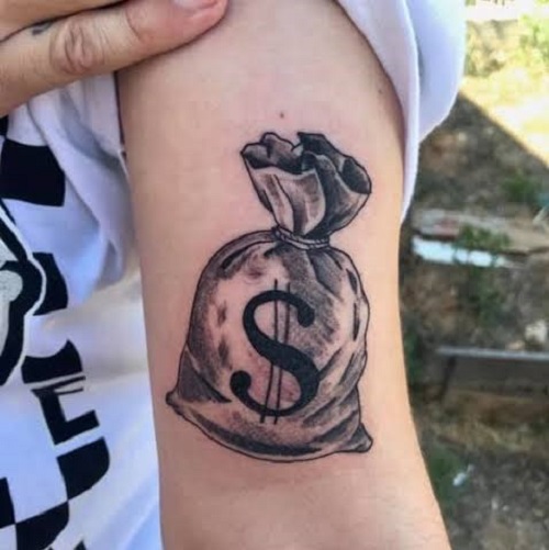 money sign tattoos girl