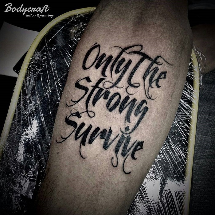 Only The Strong Survive Temporary Tattoo Sticker - OhMyTat