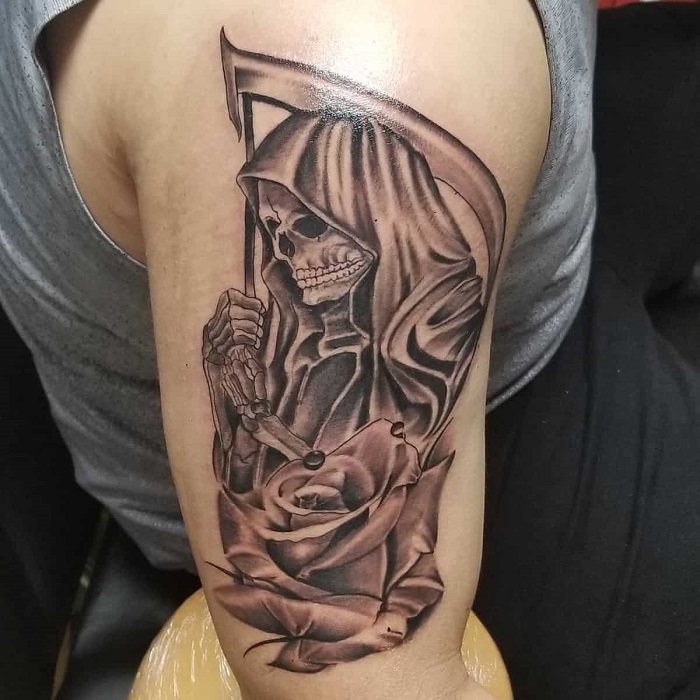 Tattoo art Santa Muerte tattoos various elements which can occur in these  tattoos