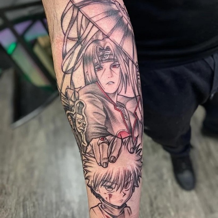 sharingan arm tattoo