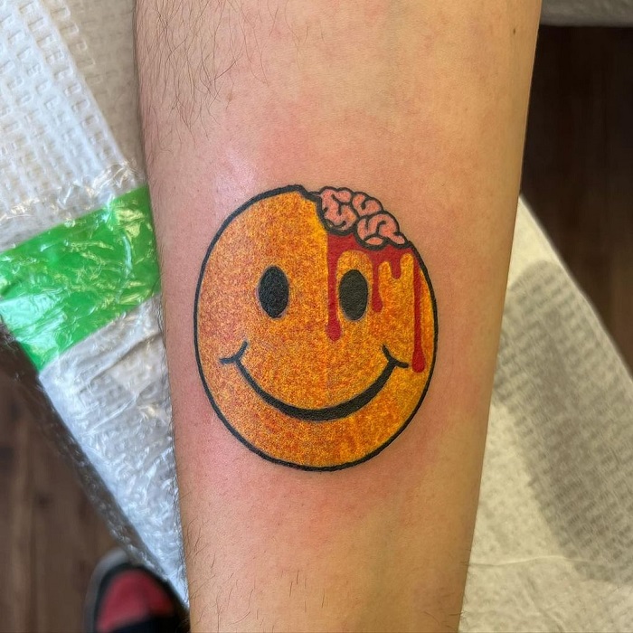 30 Best Smiley Face Tattoo Ideas