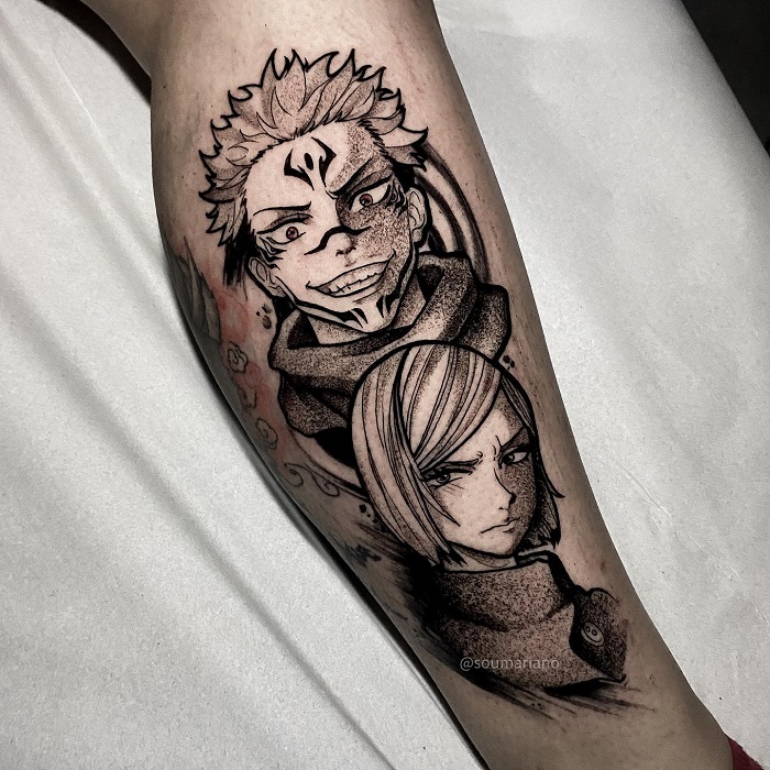 Light Yagami Tattoo   Shinigami Ryuk  Artist Credit dougtattoo  anime animegirl animeboy animeedit  Anime tattoos Manga tattoo  Cartoon tattoos