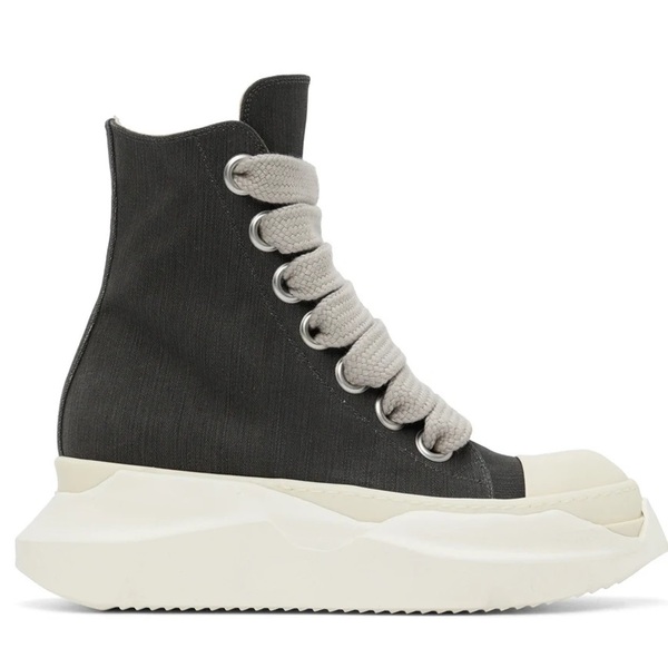 Rick Owens DRKSHDW Grey Abstract High-Top Sneakers