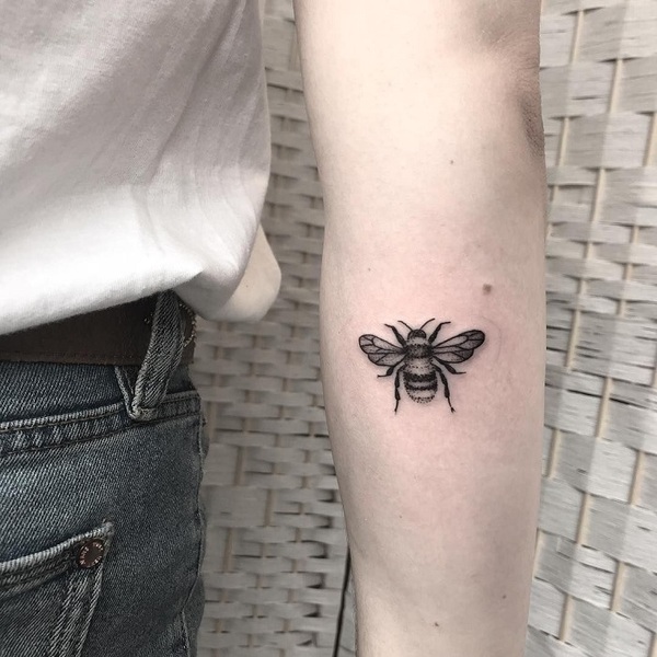 First tattoo, not quite as cute as my other bees but still cute :  r/Beekeeping