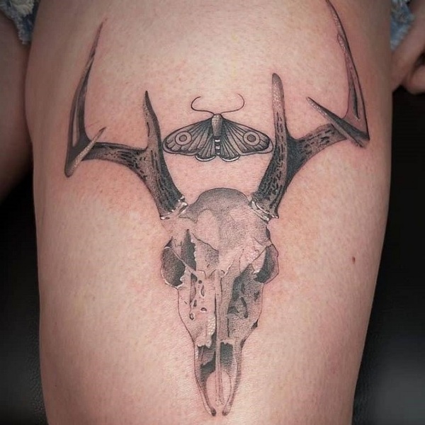 deer head tattoo