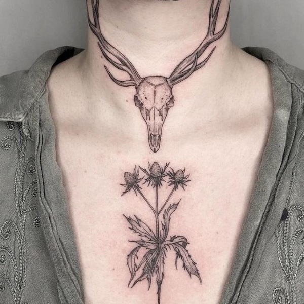 deer skull tattoo by MysterariumTattoo on DeviantArt