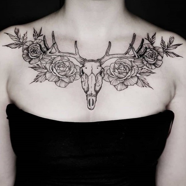 Tattoo uploaded by Abigail Colleen  Wrapping deer skull  Tattoodo