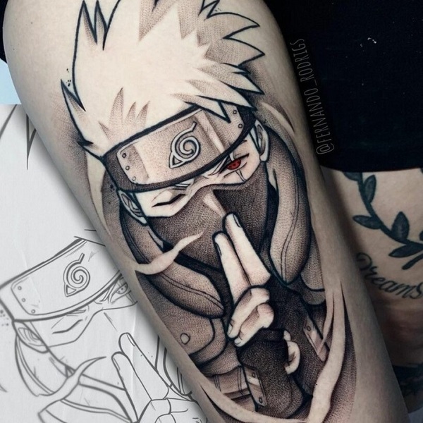 Amazing kakashi tattoo done by tattoogin To submit your work use the tag  animemasterink And dont forget to share our page  Instagram