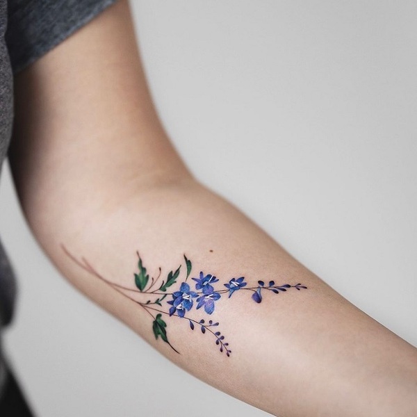 Eunwoo Kim on Instagram Oneline sweet pea and larkspur flower  Oneline  designed by unomixart Done at ateliereva Please email  unoatelierevacom  For