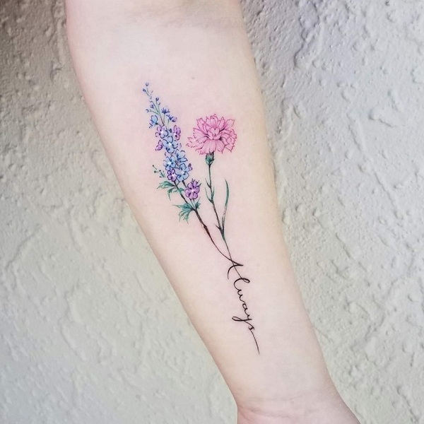 Top more than 75 larkspur july birth flower tattoo super hot  thtantai2