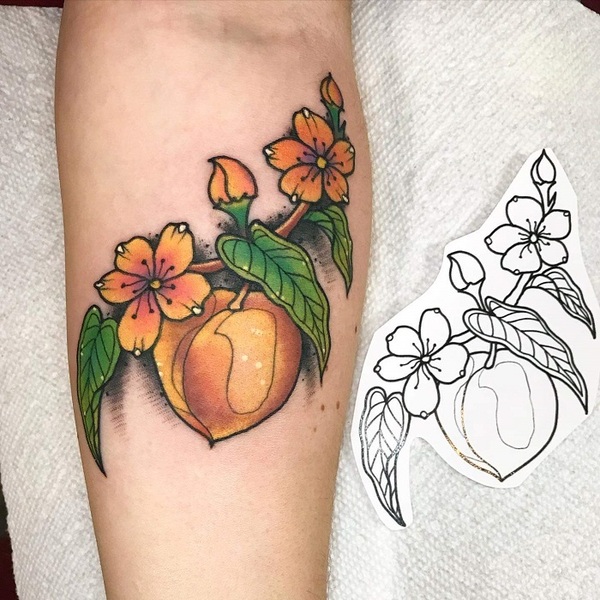 Best Peach Tattoo Ideas 