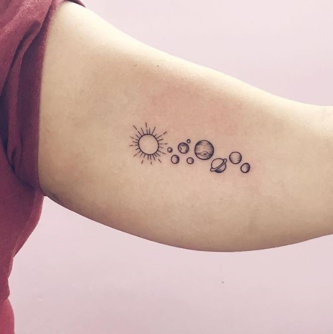 atom solar system tattoo