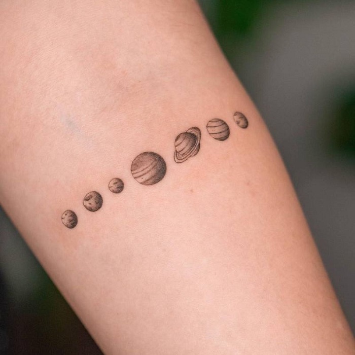 Solar System Temporary Tattoo  Set of 3  Tatteco