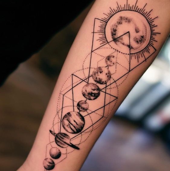 solar system tattoo ideas